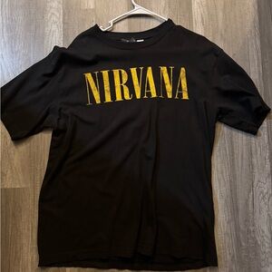 H&M Nirvana Graphic Band Tee – Front & Back Print, Size M